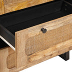 Aparador 2 pcs Marrón 60 x 33 x 75 cm Madera de mango maciza