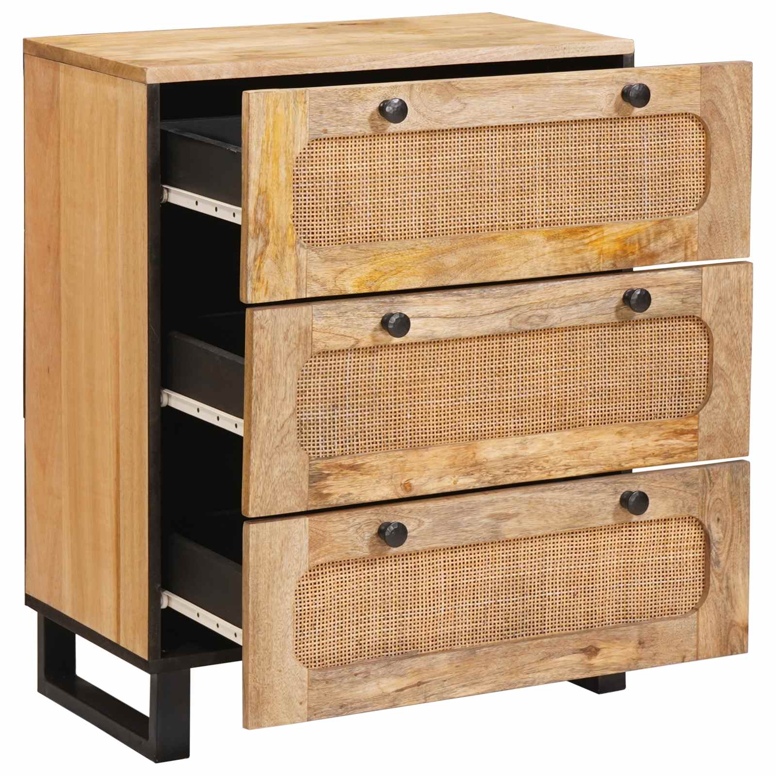 Aparador 2 pcs Marrón 60 x 33 x 75 cm Madera de mango maciza
