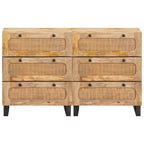 Aparador 2 pcs Marrón 60 x 33 x 75 cm Madera de mango maciza