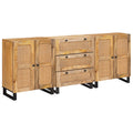 Aparador 3 pcs Marrón 180 x 33 x 75 cm Madera de mango maciza