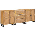 Aparador 3 pcs Marrón 180 x 33 x 75 cm Madera de mango maciza