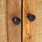 Juegos de Baño con puerta 2 pcs Marrón Madera de mango maciza