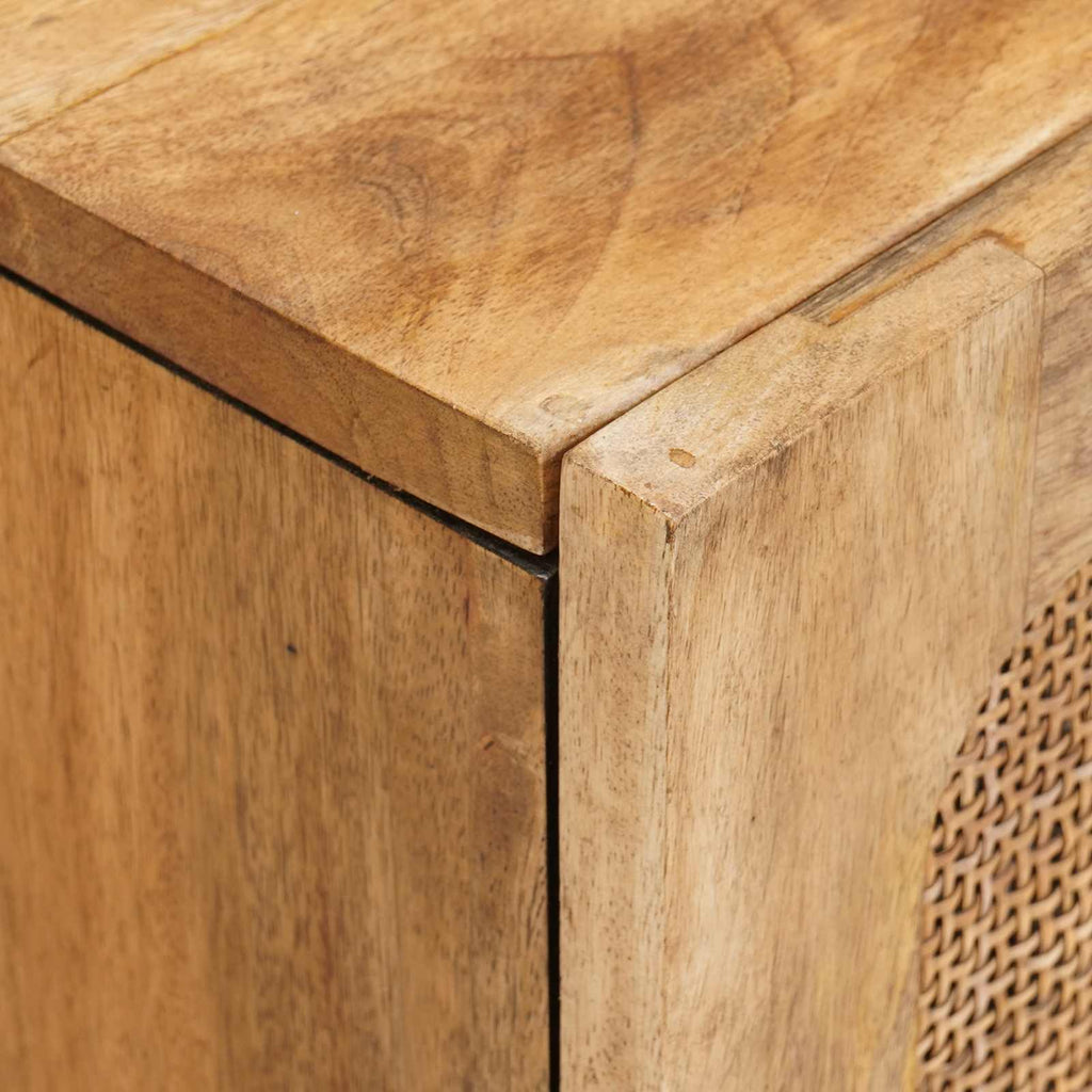 Juegos de Baño con cajón 3 pcs Natural Madera de mango maciza