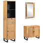 Juegos de Baño con cajón 3 pcs Natural Madera de mango maciza