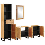 Juegos de Baño con cajón Natural Madera de mango maciza