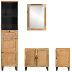 Juegos de Baño con cajón Natural Madera de mango maciza