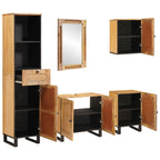 Juegos de Baño con cajón Natural Madera de mango maciza