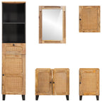 Juegos de Baño con cajón Natural Madera de mango maciza
