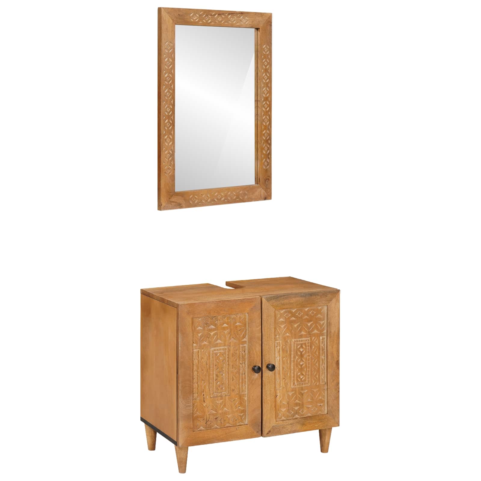Juego de muebles de baño 2 pcs Marrón Madera de ingeniería