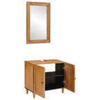 Juego de muebles de baño 2 pcs Marrón Madera de ingeniería