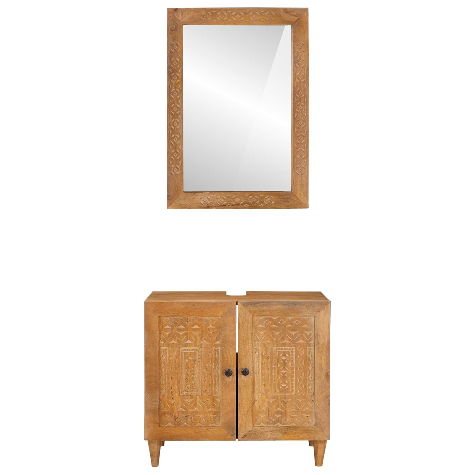 Juego de muebles de baño 2 pcs Marrón Madera de ingeniería