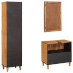 Juego de muebles de baño 3 pcs Marrón Madera de ingeniería