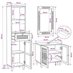 Juego de muebles de baño 3 pcs Marrón Madera de ingeniería