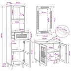 Juego de muebles de baño 3 pcs Marrón Madera de ingeniería