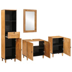 Juego de muebles de baño 4 pcs Marrón Madera de ingeniería