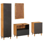 Juego de muebles de baño 4 pcs Marrón Madera de ingeniería