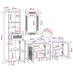 Juego de muebles de baño 4 pcs Marrón Madera de ingeniería