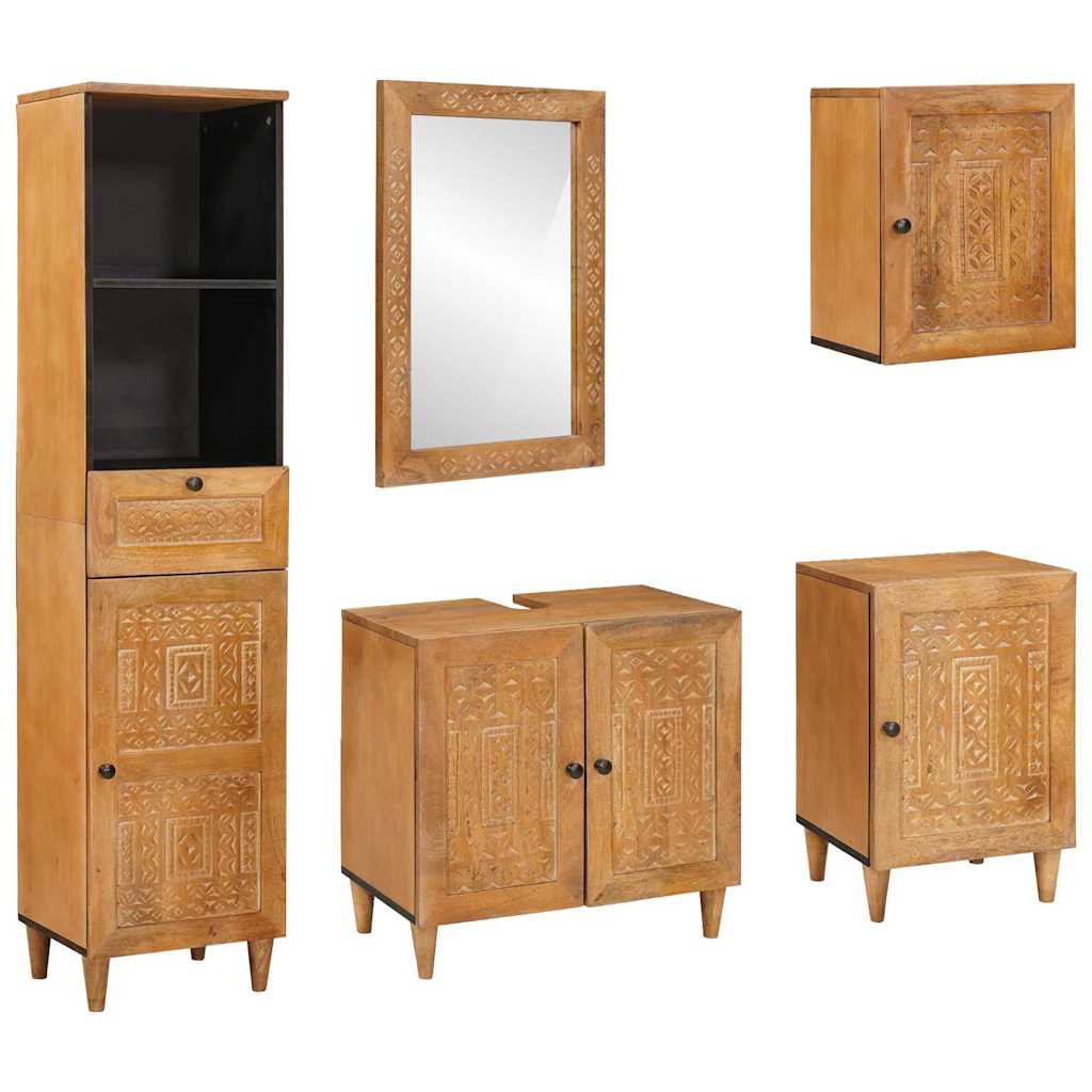 Conjunto de móveis de casa de banho 3 pcs Carvalho Preto Madeira compensada
