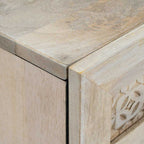 Vitrina 2 pcs Blanco 120 x 33,5 x 75 cm madera maciza de mango