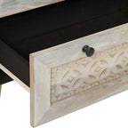Vitrina 2 pcs Blanco 120 x 33,5 x 75 cm madera maciza de mango
