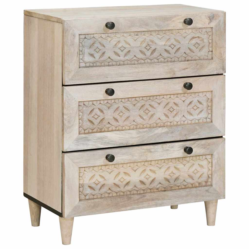 Vitrina 2 pcs Blanco 120 x 33,5 x 75 cm madera maciza de mango
