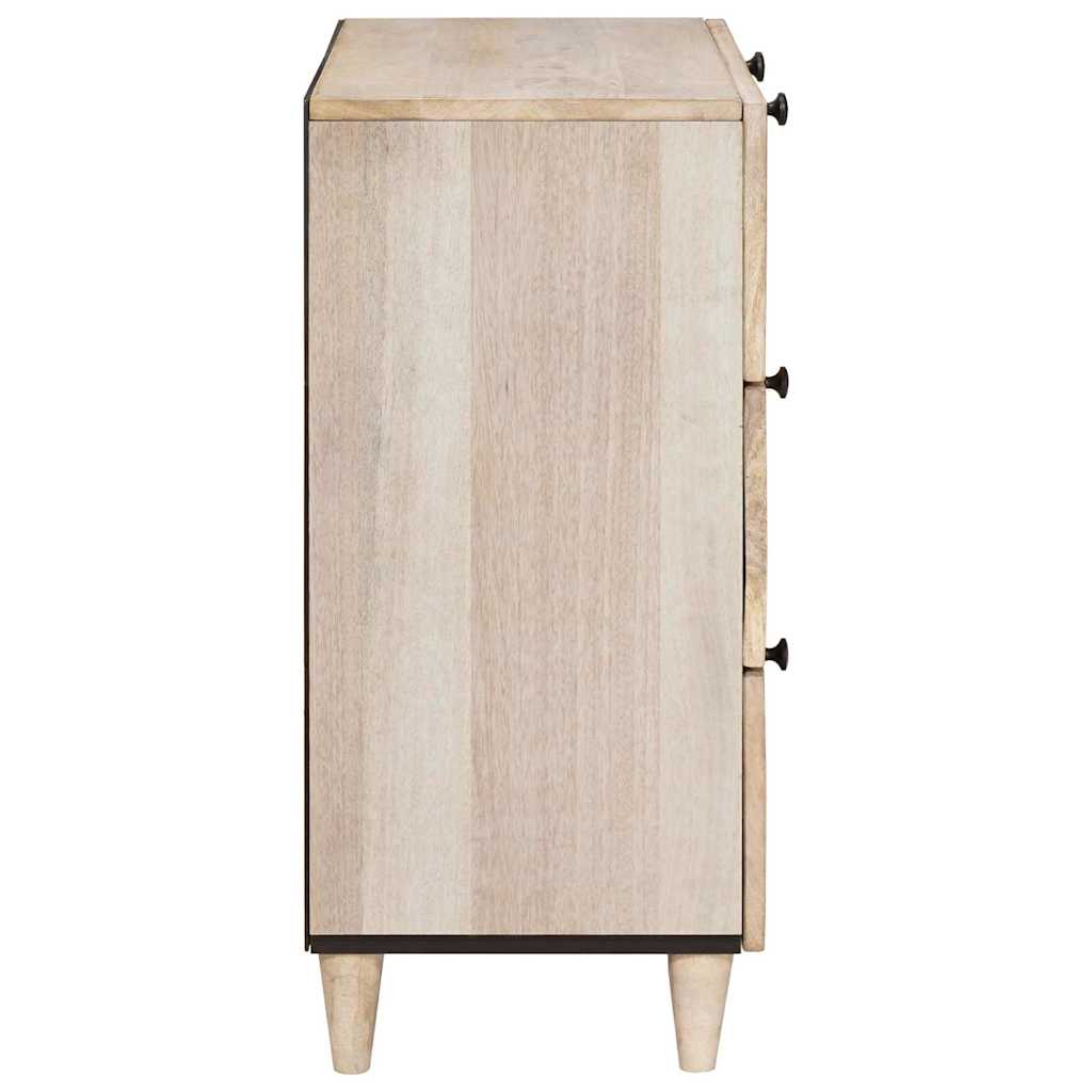 Vitrina 2 pcs Blanco 120 x 33,5 x 75 cm madera maciza de mango