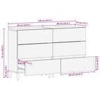 Vitrina 2 pcs Blanco 120 x 33,5 x 75 cm madera maciza de mango