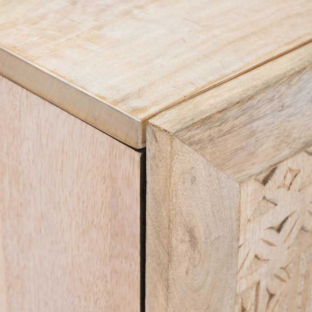 Vitrina 3 pcs Blanco 180 x 33,5 x 75 cm madera maciza de mango