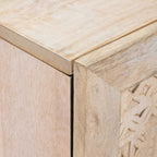 Vitrina 3 pcs Blanco 180 x 33,5 x 75 cm madera maciza de mango