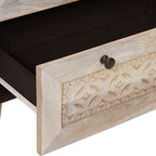 Vitrina 3 pcs Blanco 180 x 33,5 x 75 cm madera maciza de mango