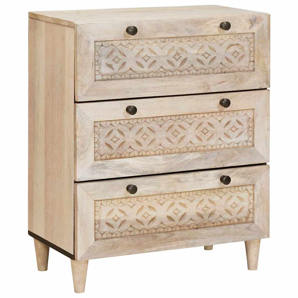Vitrina 3 pcs Blanco 180 x 33,5 x 75 cm madera maciza de mango