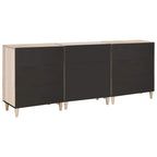 Vitrina 3 pcs Blanco 180 x 33,5 x 75 cm madera maciza de mango
