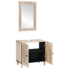 Juego de muebles de baño con estante 2 pcs Madera de ingeniería