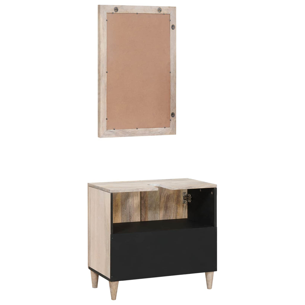 Juego de muebles de baño con estante 2 pcs Madera de ingeniería