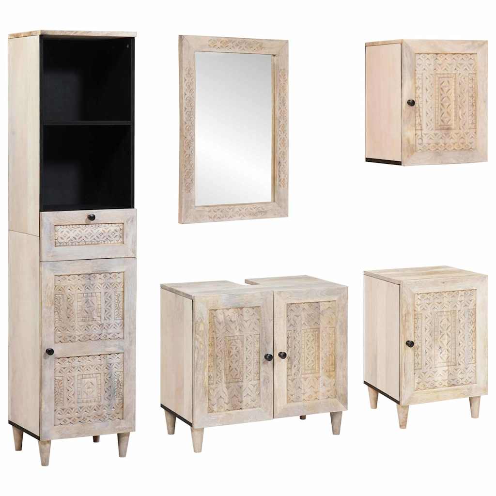 Conjunto de móveis de casa de banho 3 pcs Carvalho Preto Madeira compensada
