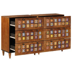 Aparador 2 pcs Nogal 60 x 33 x 75 cm Madera de mango maciza