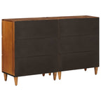Aparador 2 pcs Nogal 60 x 33 x 75 cm Madera de mango maciza