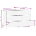 Aparador 2 pcs Nogal 60 x 33 x 75 cm Madera de mango maciza