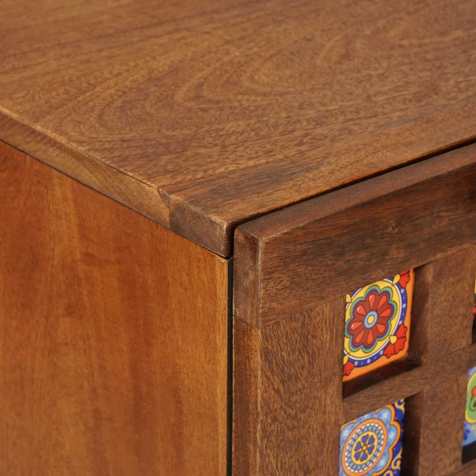 Aparador 3 pcs Nogal 60 x 33,5 x 75 cm Madera de mango maciza