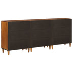 Aparador 3 pcs Nogal 60 x 33,5 x 75 cm Madera de mango maciza