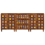 Aparador 3 pcs Nogal 60 x 33,5 x 75 cm Madera de mango maciza