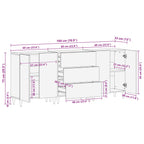 Aparador 3 pcs Nogal 60 x 33,5 x 75 cm Madera de mango maciza