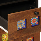 Juego de muebles de baño 3 pcs Nogal Madera de mango maciza