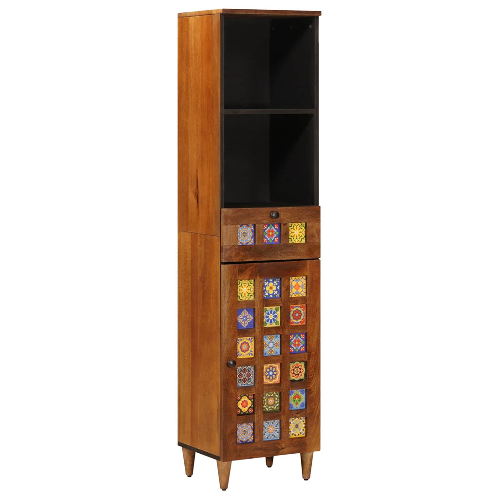 Juego de muebles de baño 3 pcs Nogal Madera de mango maciza