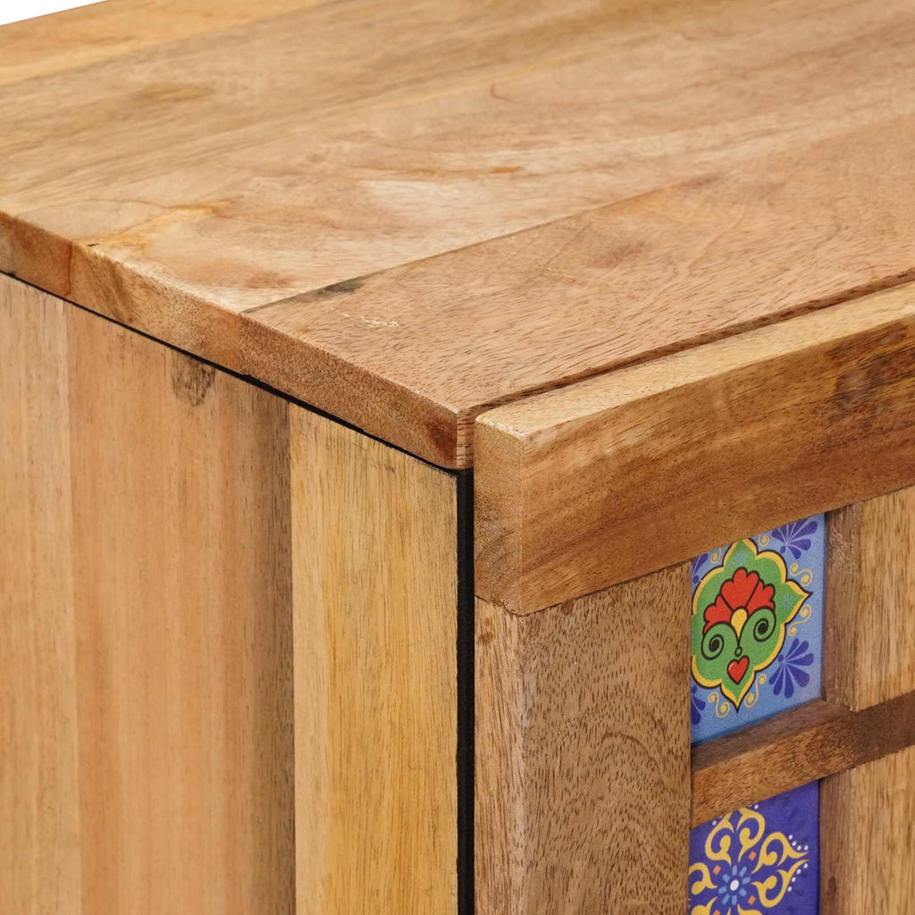 Juego de muebles de baño 2 pcs Natural Madera de mango maciza