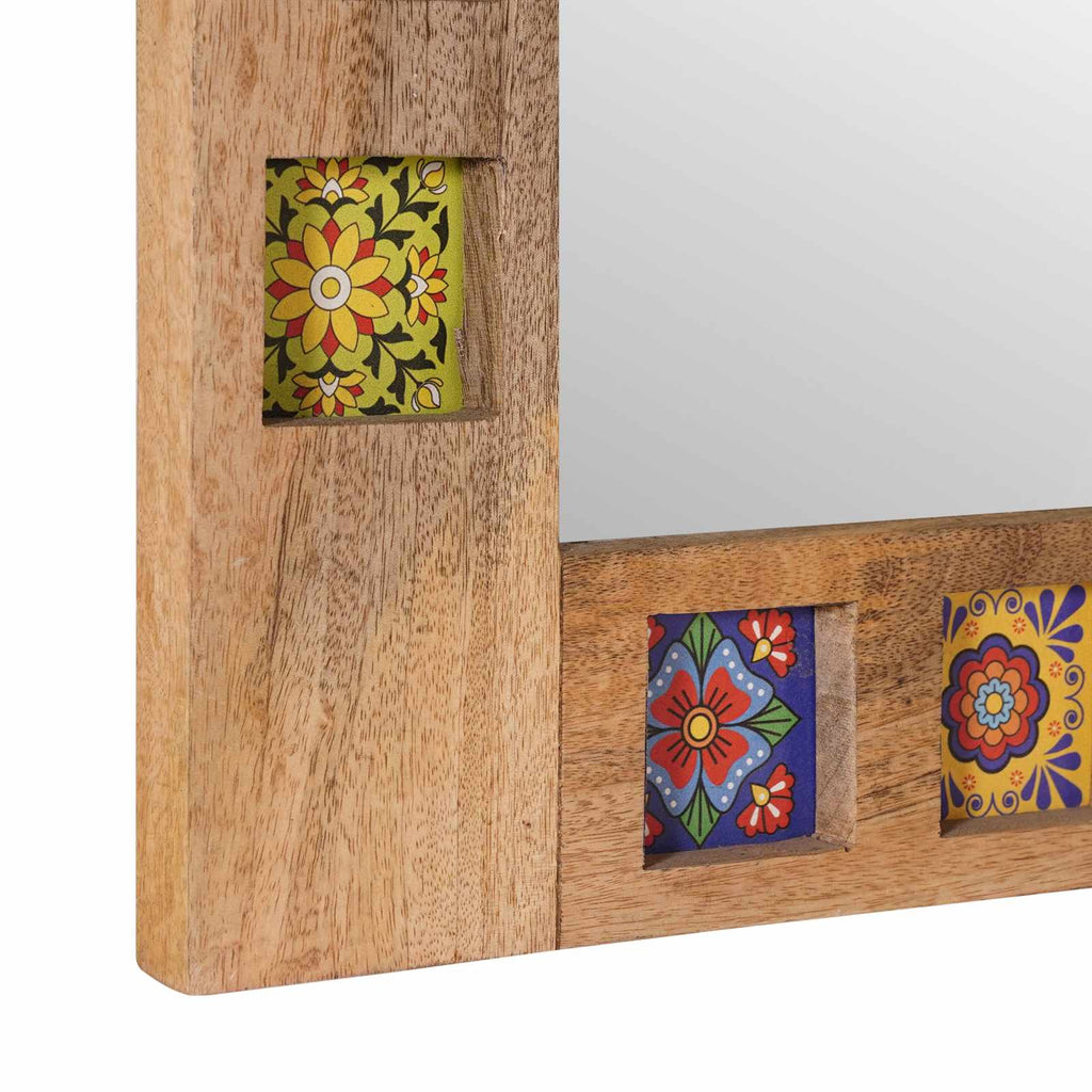 Juego de muebles de baño 2 pcs Natural Madera de mango maciza