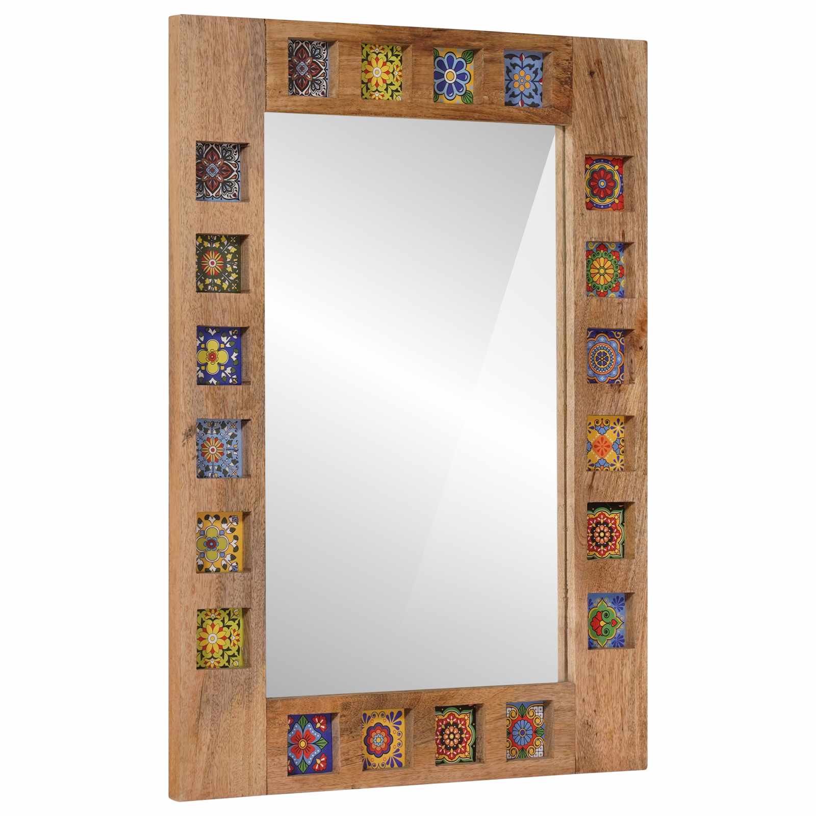 Juego de muebles de baño 2 pcs Natural Madera de mango maciza