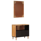 Juego de muebles de baño 2 pcs Natural Madera de mango maciza