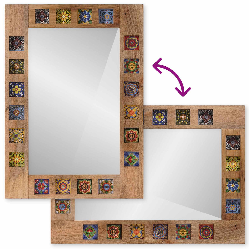 Juego de muebles de baño 2 pcs Natural Madera de mango maciza