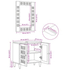 Juego de muebles de baño 2 pcs Natural Madera de mango maciza